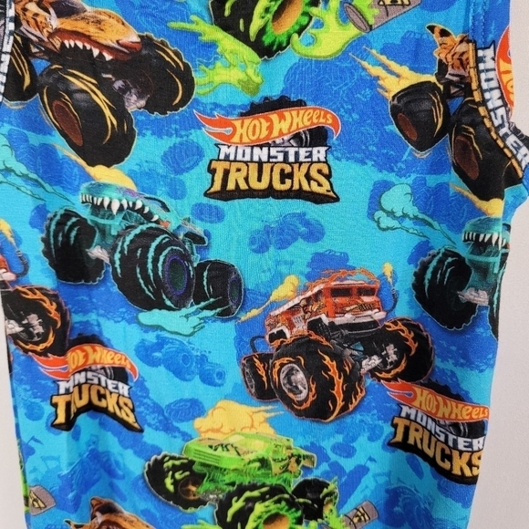 NWT Posh Peanut X Hot Wheels Monster Trucks 18-24 M BasicRacerback Romper Bamboo - Picture 4 of 8